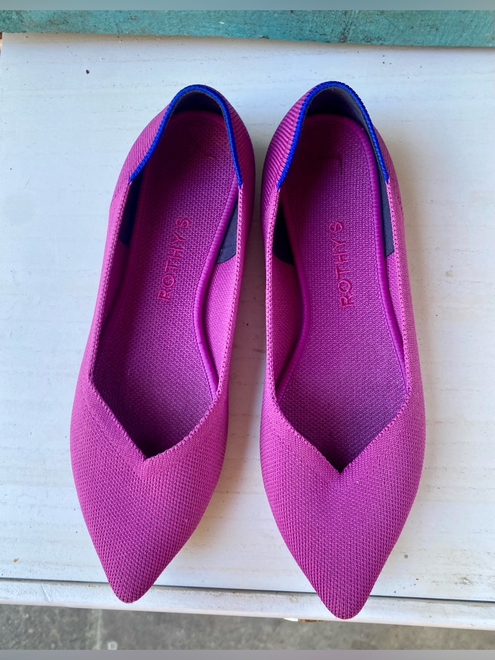 Rothy’s Pointed Toe Flats in Fuschia